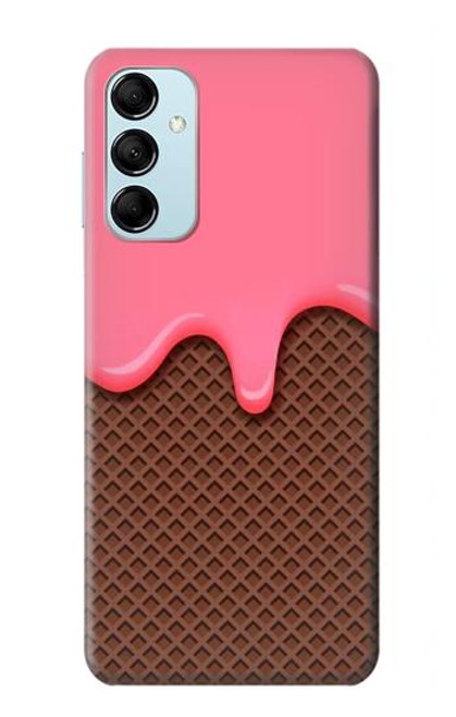 W3754 Strawberry Ice Cream Cone Hard Case and Leather Flip Case For Samsung Galaxy M14