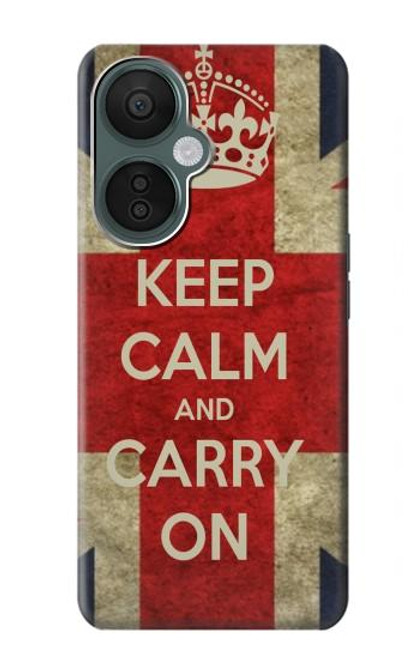 W0674 Keep Calm and Carry On Hard Case and Leather Flip Case For OnePlus Nord CE 3 Lite, Nord N30 5G