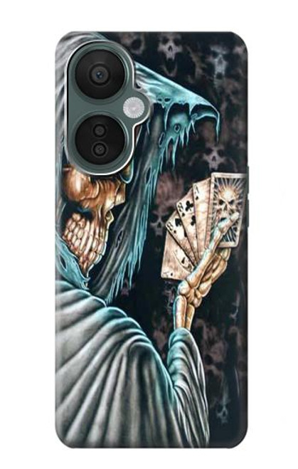 W0748 Grim Reaper Death Poker Hard Case and Leather Flip Case For OnePlus Nord CE 3 Lite, Nord N30 5G