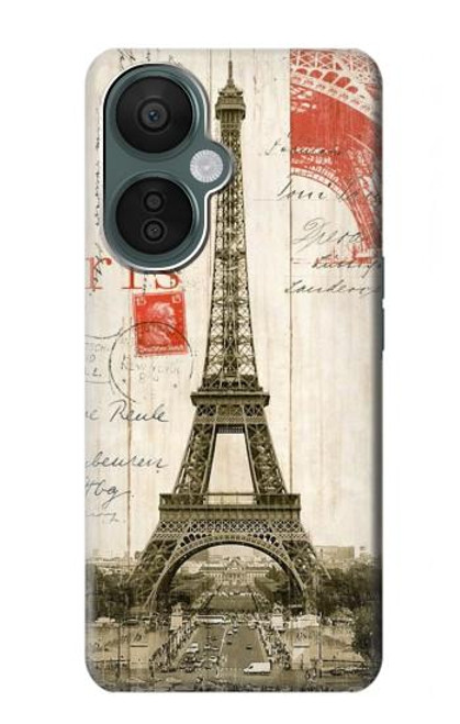 W2108 Eiffel Tower Paris Postcard Hard Case and Leather Flip Case For OnePlus Nord CE 3 Lite, Nord N30 5G