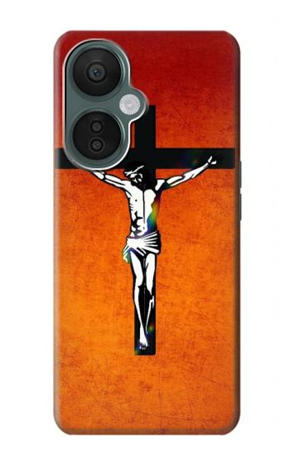 W2421 Jesus Christ On The Cross Hard Case and Leather Flip Case For OnePlus Nord CE 3 Lite, Nord N30 5G