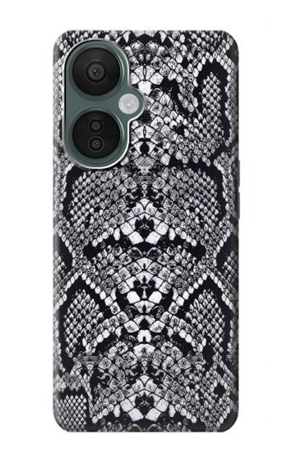 W2855 White Rattle Snake Skin Graphic Printed Hard Case and Leather Flip Case For OnePlus Nord CE 3 Lite, Nord N30 5G