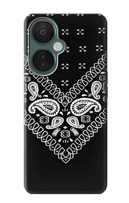 W3363 Bandana Black Pattern Hard Case and Leather Flip Case For OnePlus Nord CE 3 Lite, Nord N30 5G