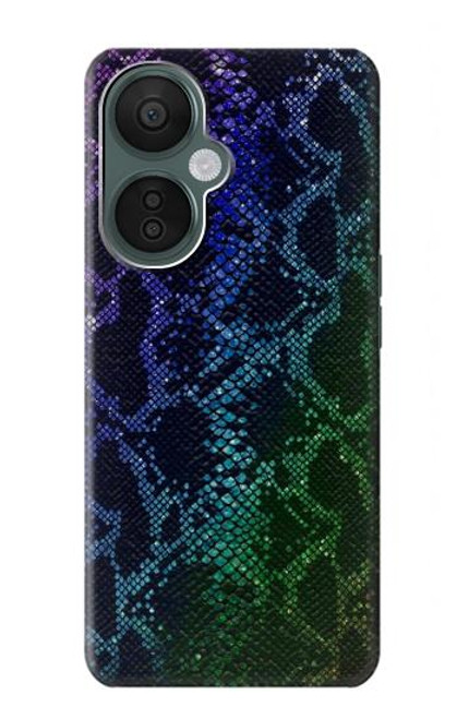 W3366 Rainbow Python Skin Graphic Print Hard Case and Leather Flip Case For OnePlus Nord CE 3 Lite, Nord N30 5G