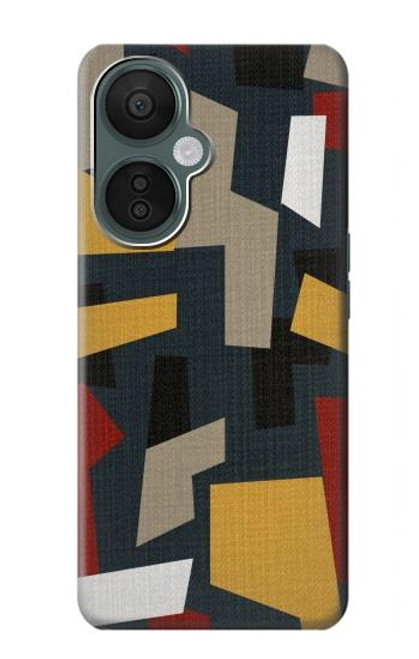 W3386 Abstract Fabric Texture Hard Case and Leather Flip Case For OnePlus Nord CE 3 Lite, Nord N30 5G