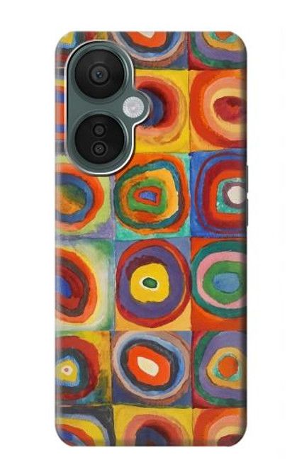 W3409 Squares Concentric Circles Hard Case and Leather Flip Case For OnePlus Nord CE 3 Lite, Nord N30 5G