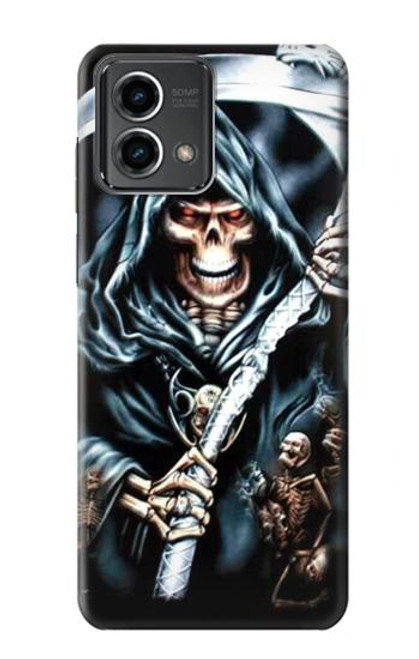 W0295 Grim Reaper Hard Case and Leather Flip Case For Motorola Moto G Stylus 5G (2023)