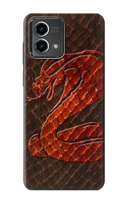 W0663 Cobra Snake Skin Hard Case and Leather Flip Case For Motorola Moto G Stylus 5G (2023)