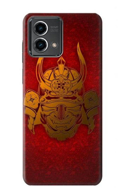 W0820 Samurai Mask Helmet Hard Case and Leather Flip Case For Motorola Moto G Stylus 5G (2023)