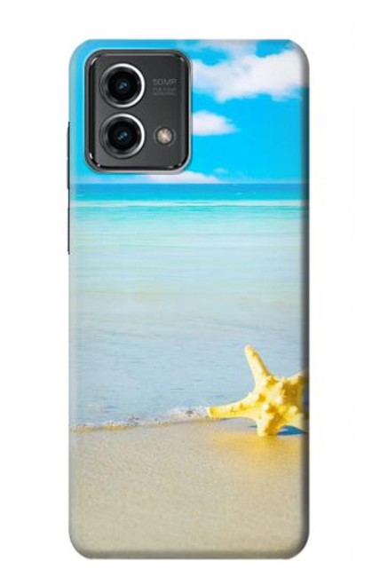 W0911 Relax at the Beach Hard Case and Leather Flip Case For Motorola Moto G Stylus 5G (2023)