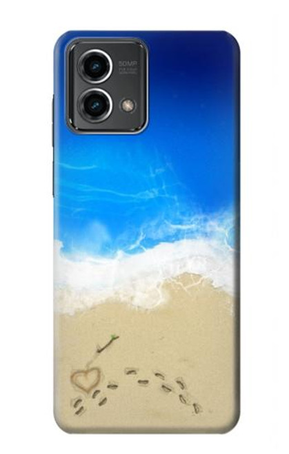 W0912 Relax Beach Hard Case and Leather Flip Case For Motorola Moto G Stylus 5G (2023)