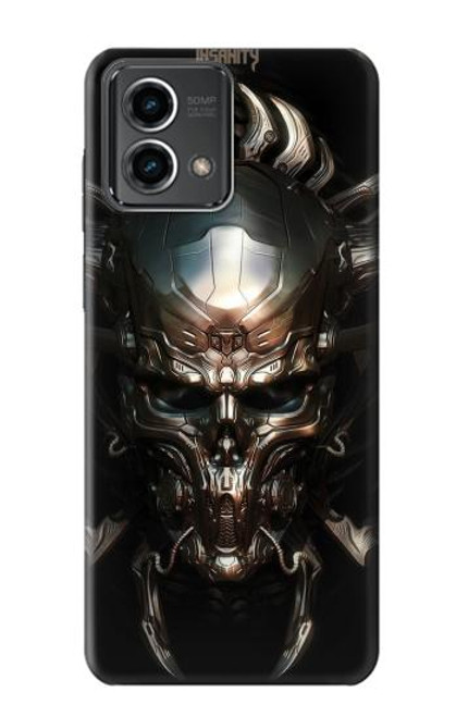W1027 Hardcore Metal Skull Hard Case and Leather Flip Case For Motorola Moto G Stylus 5G (2023)