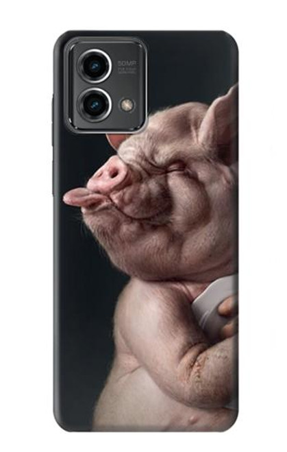 W1273 Crazy Pig Hard Case and Leather Flip Case For Motorola Moto G Stylus 5G (2023)