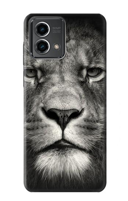 W1352 Lion Face Hard Case and Leather Flip Case For Motorola Moto G Stylus 5G (2023)