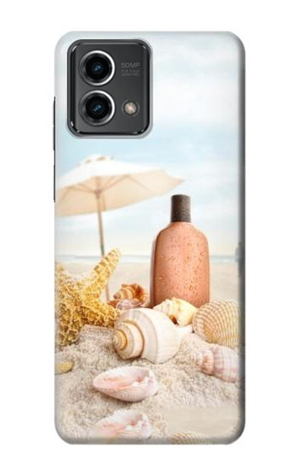 W1425 Seashells on The Beach Hard Case and Leather Flip Case For Motorola Moto G Stylus 5G (2023)