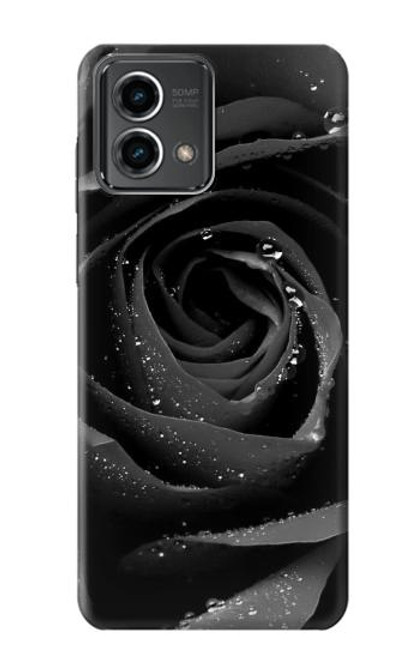 W1598 Black Rose Hard Case and Leather Flip Case For Motorola Moto G Stylus 5G (2023)