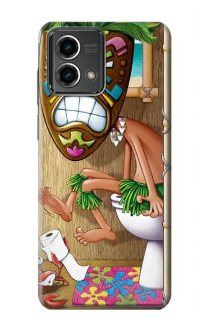 W1702 Tiki Man Toilet Hard Case and Leather Flip Case For Motorola Moto G Stylus 5G (2023)