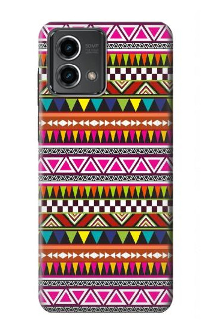 W2292 Aztec Tribal Pattern Hard Case and Leather Flip Case For Motorola Moto G Stylus 5G (2023)