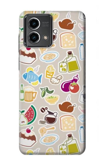 W2321 Food and Drink Seamless Hard Case and Leather Flip Case For Motorola Moto G Stylus 5G (2023)