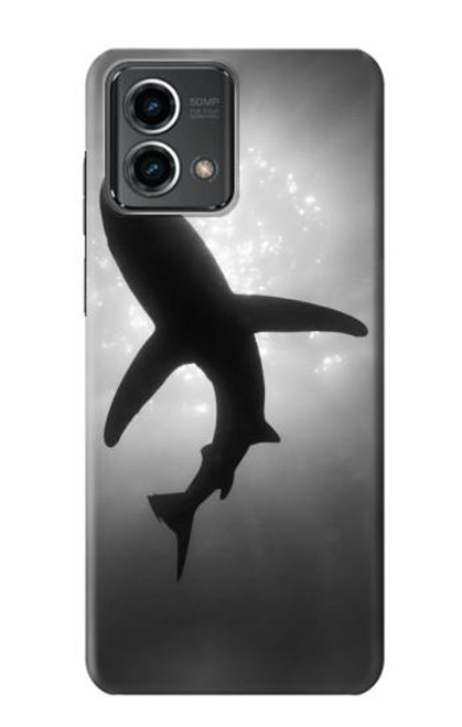 W2367 Shark Monochrome Hard Case and Leather Flip Case For Motorola Moto G Stylus 5G (2023)