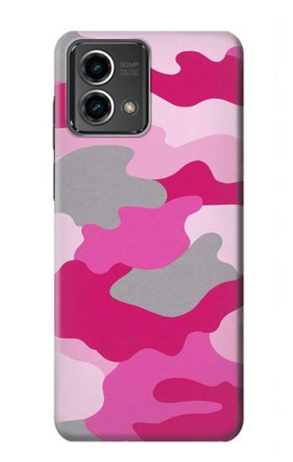 W2525 Pink Camo Camouflage Hard Case and Leather Flip Case For Motorola Moto G Stylus 5G (2023)