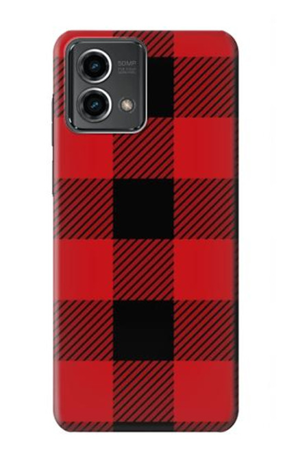 W2931 Red Buffalo Check Pattern Hard Case and Leather Flip Case For Motorola Moto G Stylus 5G (2023)