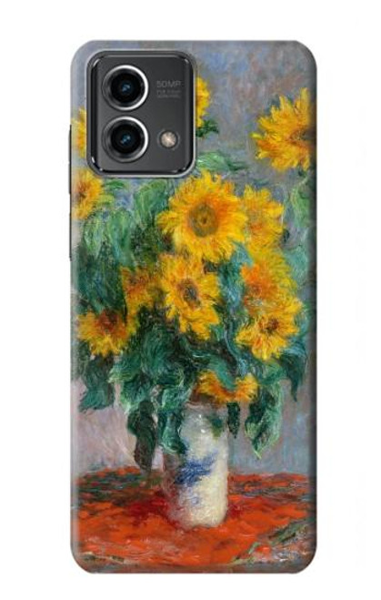 W2937 Claude Monet Bouquet of Sunflowers Hard Case and Leather Flip Case For Motorola Moto G Stylus 5G (2023)