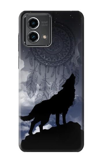 W3011 Dream Catcher Wolf Howling Hard Case and Leather Flip Case For Motorola Moto G Stylus 5G (2023)