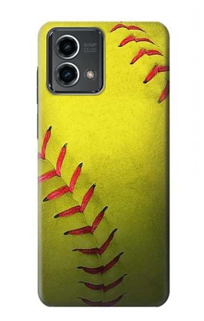 W3031 Yellow Softball Ball Hard Case and Leather Flip Case For Motorola Moto G Stylus 5G (2023)