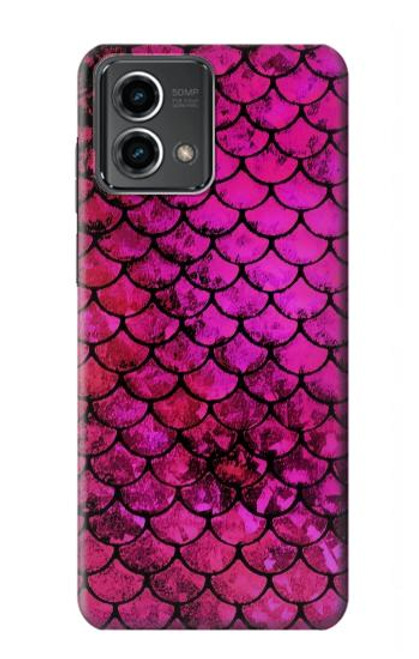 W3051 Pink Mermaid Fish Scale Hard Case and Leather Flip Case For Motorola Moto G Stylus 5G (2023)