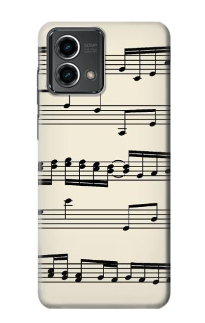 W3082 Music Sheet Hard Case and Leather Flip Case For Motorola Moto G Stylus 5G (2023)