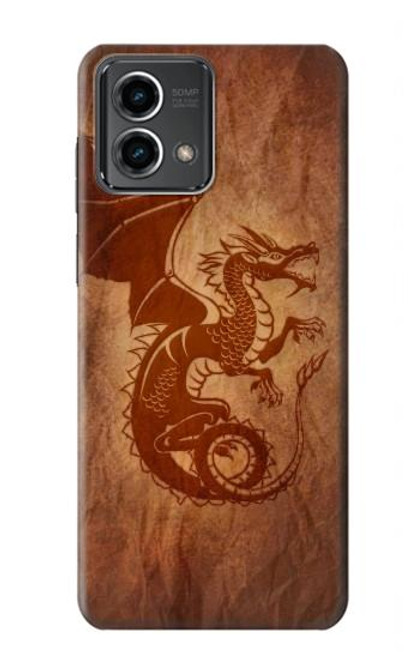 W3086 Red Dragon Tattoo Hard Case and Leather Flip Case For Motorola Moto G Stylus 5G (2023)