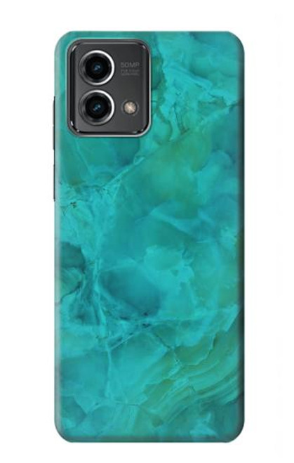 W3147 Aqua Marble Stone Hard Case and Leather Flip Case For Motorola Moto G Stylus 5G (2023)