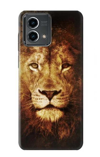 W3182 Lion Hard Case and Leather Flip Case For Motorola Moto G Stylus 5G (2023)