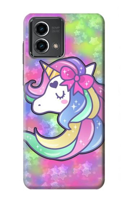 W3264 Pastel Unicorn Hard Case and Leather Flip Case For Motorola Moto G Stylus 5G (2023)