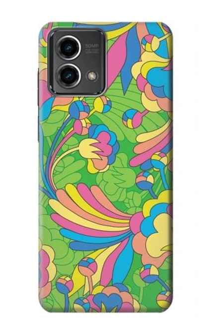 W3273 Flower Line Art Pattern Hard Case and Leather Flip Case For Motorola Moto G Stylus 5G (2023)