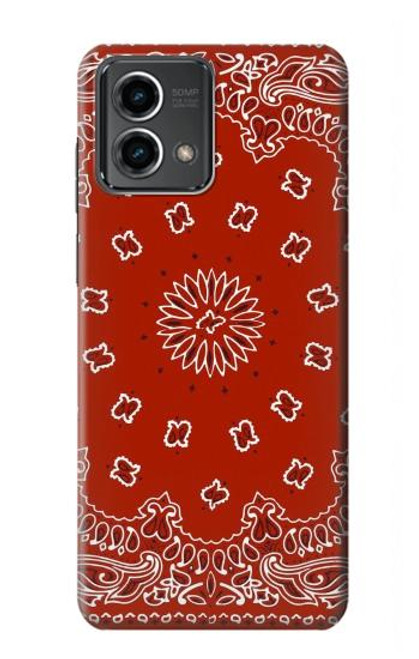 W3355 Bandana Red Pattern Hard Case and Leather Flip Case For Motorola Moto G Stylus 5G (2023)