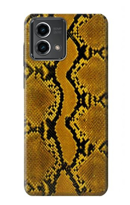 W3365 Yellow Python Skin Graphic Print Hard Case and Leather Flip Case For Motorola Moto G Stylus 5G (2023)