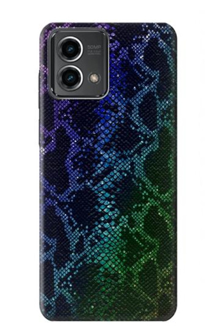 W3366 Rainbow Python Skin Graphic Print Hard Case and Leather Flip Case For Motorola Moto G Stylus 5G (2023)