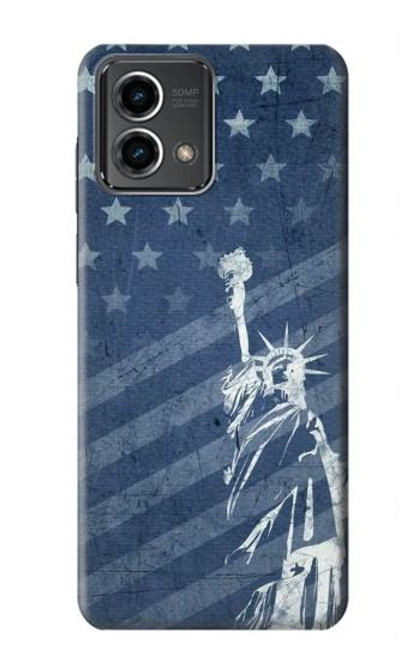 W3450 US Flag Liberty Statue Hard Case and Leather Flip Case For Motorola Moto G Stylus 5G (2023)