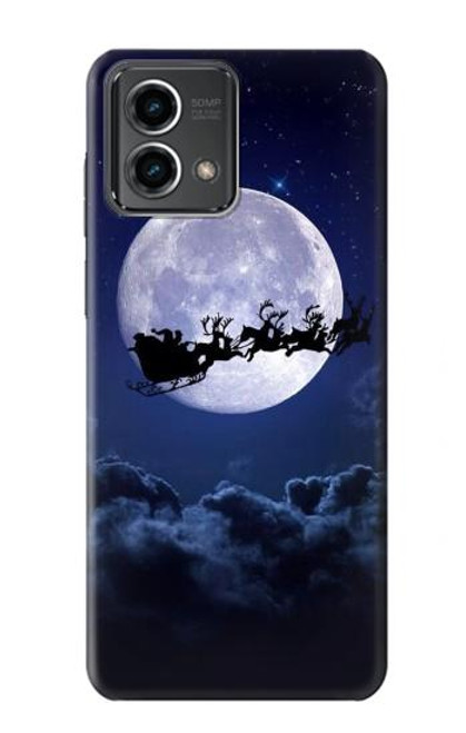 W3508 Xmas Santa Moon Hard Case and Leather Flip Case For Motorola Moto G Stylus 5G (2023)