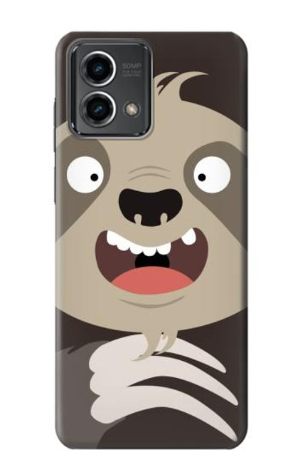 W3855 Sloth Face Cartoon Hard Case and Leather Flip Case For Motorola Moto G Stylus 5G (2023)