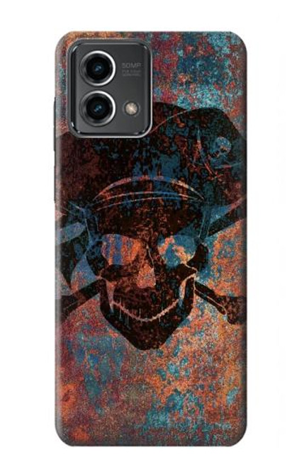 W3895 Pirate Skull Metal Hard Case and Leather Flip Case For Motorola Moto G Stylus 5G (2023)