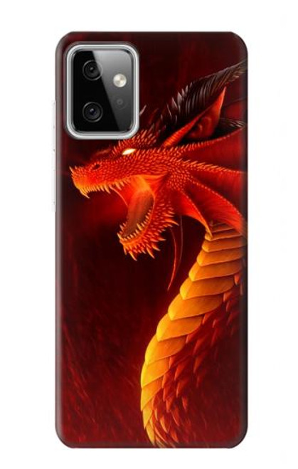 W0526 Red Dragon Hard Case and Leather Flip Case For Motorola Moto G Power (2023) 5G