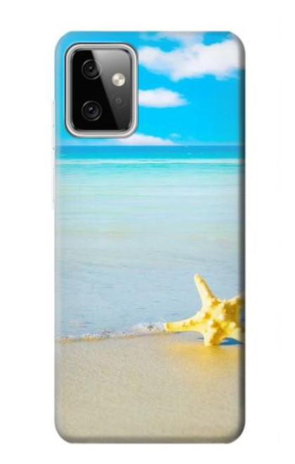 W0911 Relax at the Beach Hard Case and Leather Flip Case For Motorola Moto G Power (2023) 5G