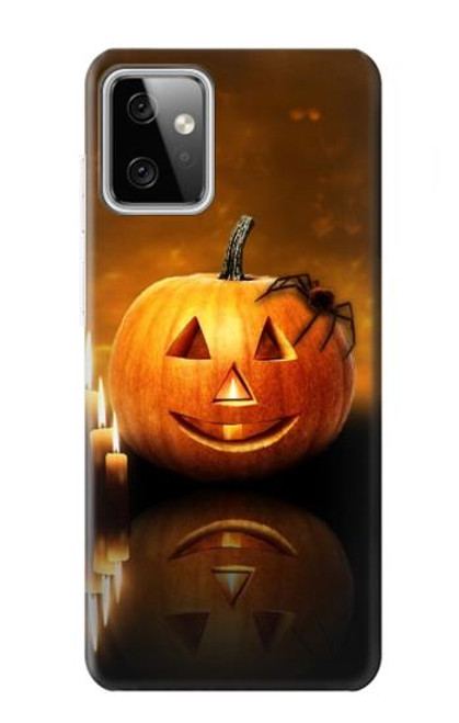 W1083 Pumpkin Spider Candles Halloween Hard Case and Leather Flip Case For Motorola Moto G Power (2023) 5G