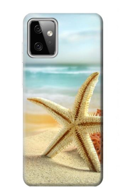 W1117 Starfish on the Beach Hard Case and Leather Flip Case For Motorola Moto G Power (2023) 5G