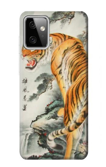 W1934 Chinese Tiger Painting Hard Case and Leather Flip Case For Motorola Moto G Power (2023) 5G