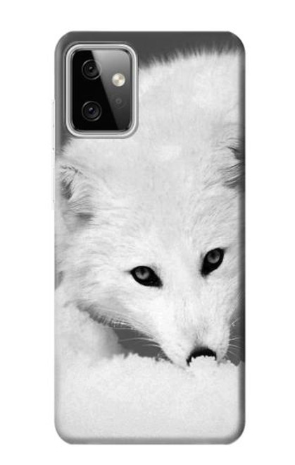 W2569 White Arctic Fox Hard Case and Leather Flip Case For Motorola Moto G Power (2023) 5G