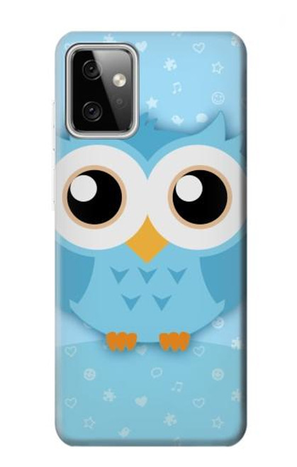 W3029 Cute Blue Owl Hard Case and Leather Flip Case For Motorola Moto G Power (2023) 5G